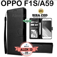 CASE OPPO F1S/A59 LEATHER CASE PREMIUM-FLIP WALLET CASE KULIT UNTUK OPPO F1S/A59 - CASING DOMPET-FLIP COVER LEATHER-SARUNG BUKU HP