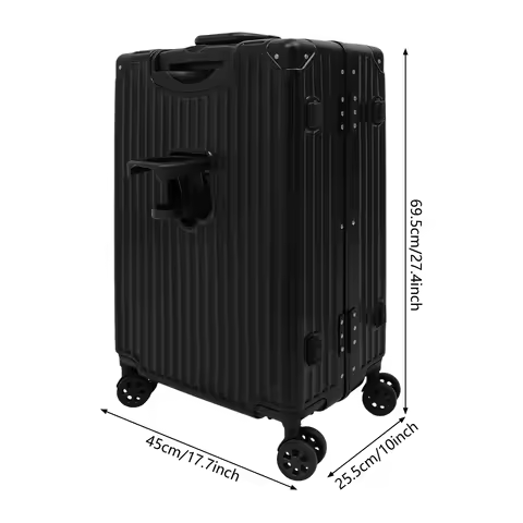 Black Carry on Luggage Suitcases, Small Carry on Suitcase with Lock 45*25.5*69.5cm/17.7*10*27.4in