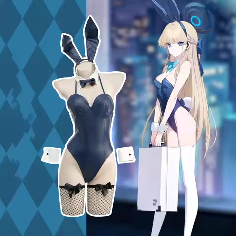 Anime The Animation Girl Bunny Bodysuit Toki Cosplay Costume Patent Leather Blue Archive Uniform Hal