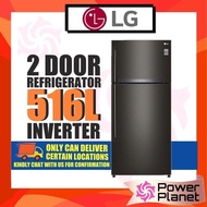 LG Fridge 2 Door 516L GN-H602HXHC Inverter Refrigerator GNH602HXHC ( Black Steel ) Peti Sejuk 冰箱