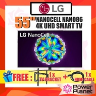 [FREE TV BRACKET & HDMI CABLE] LG NANO86 55" 4K UHD NanoCell Smart TV with AI ThinQ® (2020) 55NANO86