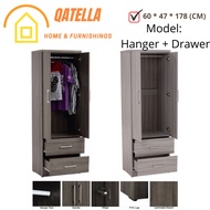 Qatella DUBLIN 2 Door Wardrobe / File Cabinet / Book Shelf / Cloth Cabinet / Almari Baju / Almari Bi