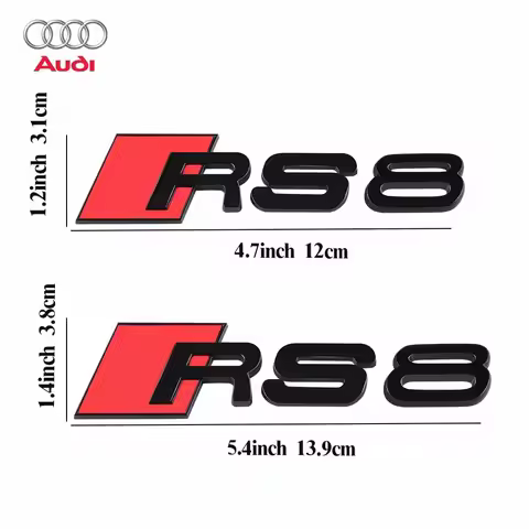 Car 3D Rear Trunk Emblem RS Logo Auto Badge Stickers Center Cover For Audi RS RS3 TT B8 8P RS6 R8 S1