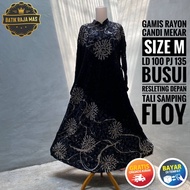 Gamis Lebaran 2023 Wanita Dewasa Terbaru Kekinian Rayon Twill Candi Mekar Busui Friendly Resleting D