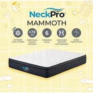 NeckPro Mammoth Pocket Spring Mattress | 10 Inches (25cm) | Extreme Cool 6X Fabric | Vacuum-Compress