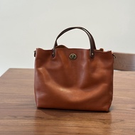 Vegetable Tanned Leather Tree Cream Top Layer Leather Womens Genuine Leather Handbag Shoulder Crossb