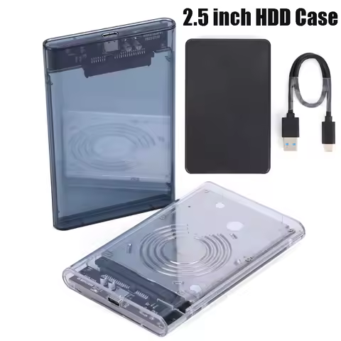 2.5 inch HDD Case SATA To USB3.1 Hard Drive Enclosure 10Gbps 8TB SSD Box USB3.0 To Type-C Transparen