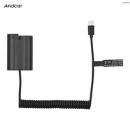 Andoer EN-EL15 Dummy Battery USB-C Coupler Adapter MH-25 Dummy Battery Coupler with USB Type-C Sprin