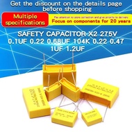 10ชิ้นตัวเก็บประจุความปลอดภัยใน X2 275VAC 275V 10มม. 15มม. 22.5มม. 27.5มม. 0.022UF 0.047UF 0.1UF 0.2