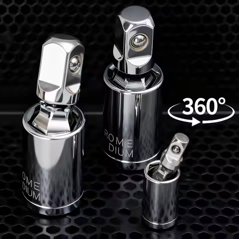 Universal 1/4 3/8 1/2 Joint Swivel Socket Adapter Chrome Vanadium Steel Square U-Joint Drive Convert