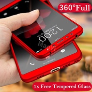 Vivo 1811 1812 1814 1816 1820 1713 1716 1718 1719 1723 1726 Full Protection 360 Case Hard PC Cover + Tempered Glass