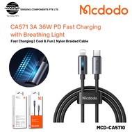 Mcdodo 3A 36W USB Type C to iP Fast Charge Cable with Breathing Light PD Fast Charging [CA-571]