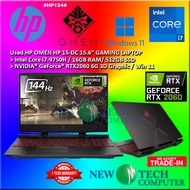 #HP124 USED HP OMEN Gaming Laptop 15-DC Intel i7-9750H 16G 512GB SSD NVIDIA GEFORCE RTX2060 RTX 2060