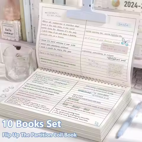 Simple Thicken Paper Coil Notebook Grid/Horizontal Lines Partition Design B5 Notepad Flip-up Notepad