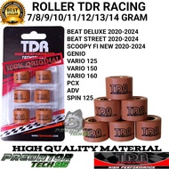 ROLLER TDR RACING ORIGINAL (6 PCS) 7 8 9 10 11 12 13 14 GRAM HONDA BEAT FI NEW 2020 DELUXE STREET SC