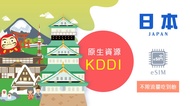 酷遊卡｜你旅行的可靠夥伴 eSIM｜日本原生 KDDI 4 天｜真吃到飽