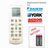 OFFER Remote Control FOR Daikin York Acson Aircond Air cond D@IKIN/YORK (FREE Battery) DGS01 ECGS01