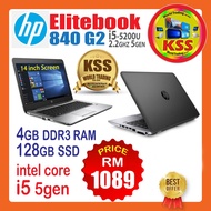 HP EliteBook 840 G2 Intel Core i5-5200U 5gen 2.2 Ghz 4GB DDR3 RAM 128GB SSD