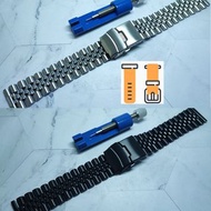 20/22mm 錶帶  鋼錶帶 *珠帶型* （銀色 黑色）不鏽鋼錶帶 送工具 適用 : Rolex Panerai Omega IWC Tudor Seiko 錶帶
