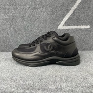 98新CHANEL香奈兒黑色皮面網面運動鞋 41碼無附件一