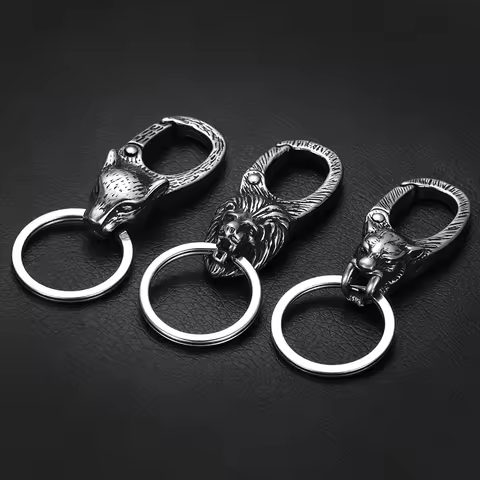 Stainless Steel Animal Vintage Key Chain for Jewelry Making Accessories Men Lobster Clasps Findings 