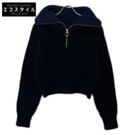เสื้อสเวตเตอร์แขนยาวซิปหน้าถักไหมพรม 3G สีน้ำเงินเข้ม ยี่ห้อ Kapital รุ่น K2410KN111 ไซส์ S [มือสอง]