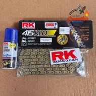 (100% ORIGINAL RK) CHAIN 415 RANTAI ORING O-RING RK (FREE GIFT CHAIN CLEANER RK)