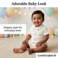White Christening Outfit for Baby Boy 0 12 Months Cotton Romper Fake Vest Gentleman Baby Boss Outfit
