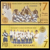 Fiji 2022 Rugby 7s Gold Olympians Commemorative Note 7 Dollars UNC (P-W122)