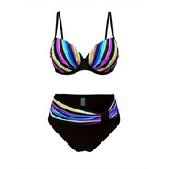 Plus Size Two Piece Swimsuit Bikini Set Underwire 2XL
