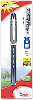 Pentel EnerGel NV Liquid Gel Pen, 1.0mm, Bold Line, Capped, Metal Tip, Blue Ink, 1 Pack (BL30BPC)