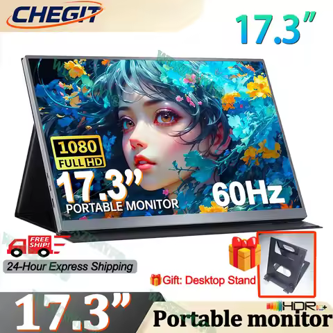 NEW 17.3inch Portable Monitor With Protective case Secondary Display FHD Type-C MINI HDMI For Cell p