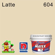 604 LATTE ( 7 LITER ) NIPPON PAINT ( SUPER MATEX 7L ) EMULSION PAINT / CAT DALAM RUMAH / INTERIOR WA