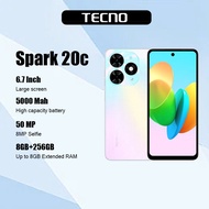 TECNO SPARK 20C Original Cellphone 8+256GB 6.52Inch FHD Screen Legal Mobile Phone Cheap 5G Gaming Smartphone Dual Sim Card COD