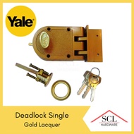 YALE Rim Lock Deadlock Single (Gold Lacquer)