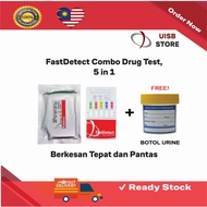 【FREE URINE BOTTLE】FASTDETECT DRUG COMBO TEST 5 IN 1