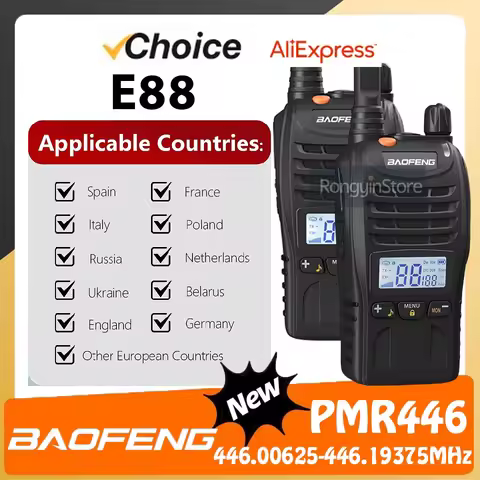 2/4PCS Baofeng E88 Mini Walkie Talkie PMR446 For European Country BF-E88 16Channel Kid's Gift Portab