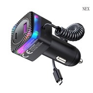 NEX Super Fast Car Charger 30W Charging Adapters 1 2m TypeC Coiled Cable Super Fast Car Charger PD QC3 0 PPS Charging