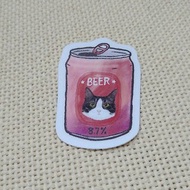 黑貓啤酒-防水車貼-行李箱貼紙-賓士貓-貓咪