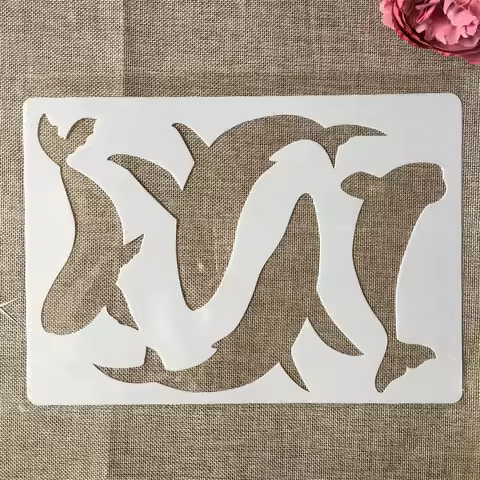 A4 29cm Animals Ocean Whale DIY Layering Stencils Painting Scrapbook Coloring Embossing Album Decora