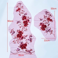 1Set Big buiter 3D Flower Lace Embroidery Fabric Sewing Patch On Dress Clothes  Applique Patches  Fo