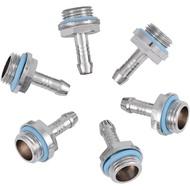 6Pcs G1/4" Barb Fitting Adapter, OD 6mm PC Water Cooling Barb Fitting Two-Touch G1/4 Thread Soft Tub