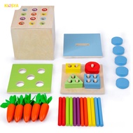 KISSYA Carrot Harvest Game Wooden Toy for 1 2 3 Year Old Boys Girls Montessori Toys Shape Sorting for 3 4 5 Years Old Girl Boy Kids