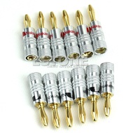 New 12x Golden Nakamichi Speaker Banana Plug Connector Adapt