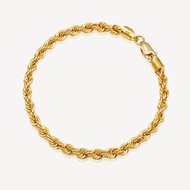 916 Gold Hollow Rope Bracelet (2mm)