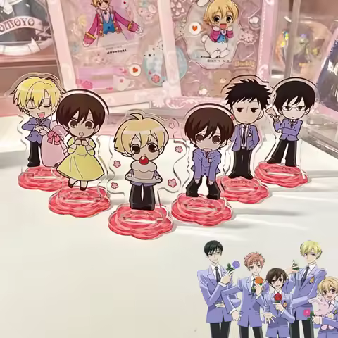 Anime Ouran High School Host Club Cosplay Tamaki Suoh Haruhi Fujioka Kyoya Ootori Standing Plate Acr