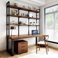 Desk Double Computer Desk Desktop Combination Bookcase Simple Writing Bookshelf loft Desk Integrated