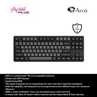 （AONE PLUS SS2) Akko 5087S VIA Black & Pink Fully Assembled Hot-Swap Keyboard - Akko Cream Yellow
