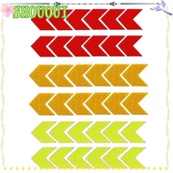 SHOUOUI 36Pcs Safety Warning Stripe Adhesive Decals, Reflective Material 4*4.5cm Strong Reflective Arrow Decals, Red + Yellow + Green Arrow Car Trunk Rear Bumper Guard Stickers