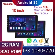 Acodo จอแอนดรอย 10 นิ้ววิทยุติดรถยนต์เครื่องเล่นวิดีโอมัลติมีเดีย 10'' จอภาพ iPS หน้าจอสัมผัสระบบนำทาง GPS สากลเครื่องเสียงรถยนต์